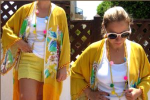 fringed yellow kimono